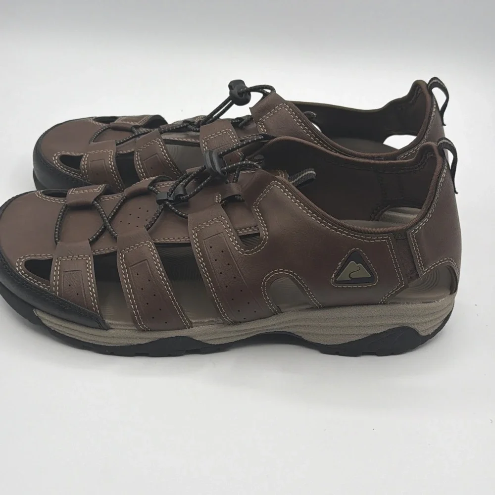 Ozark Trail Mens Closed Toe Sandals 11 Brown Hiking Outdoor Water Shoes New